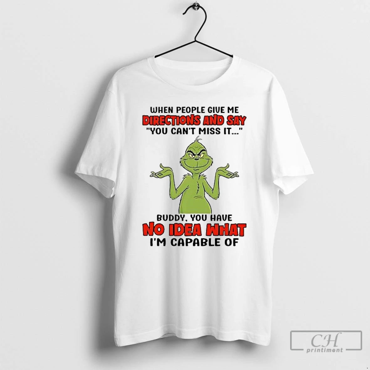 Premium Grinch When People Give Me Directions And Say No Idea What T Shirts Sweater Hoodie, Sweatshirt | DripVista.com