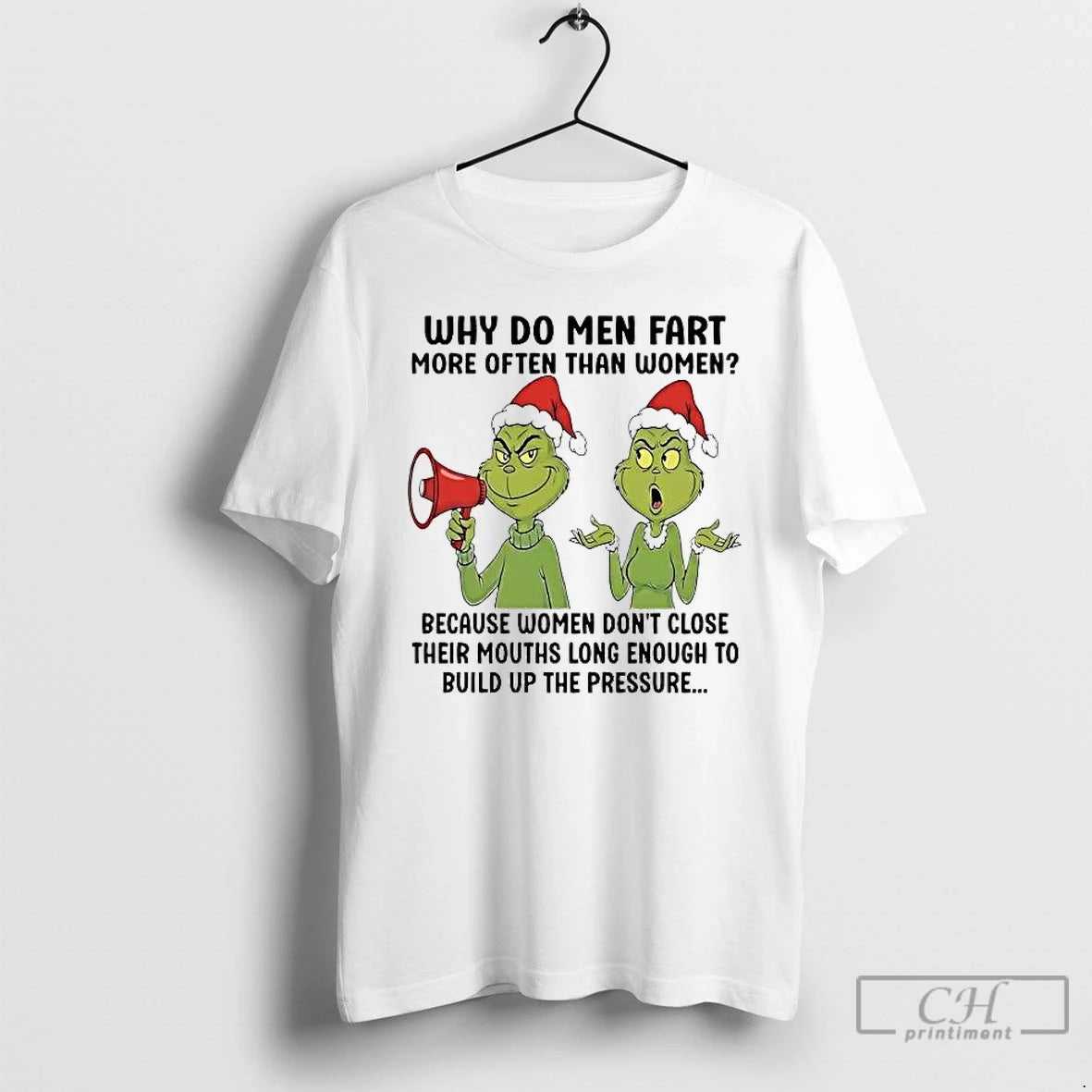 Premium Grinch Why Do Men Fart More Often Than Women Because Women Dont Close T-Shirts, Hoodie, Sweatshirt | DripVista.com