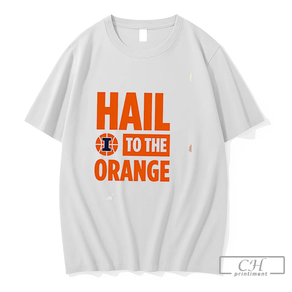 Premium Hail To The Orange Illinois Fighting Illini Logo Tee