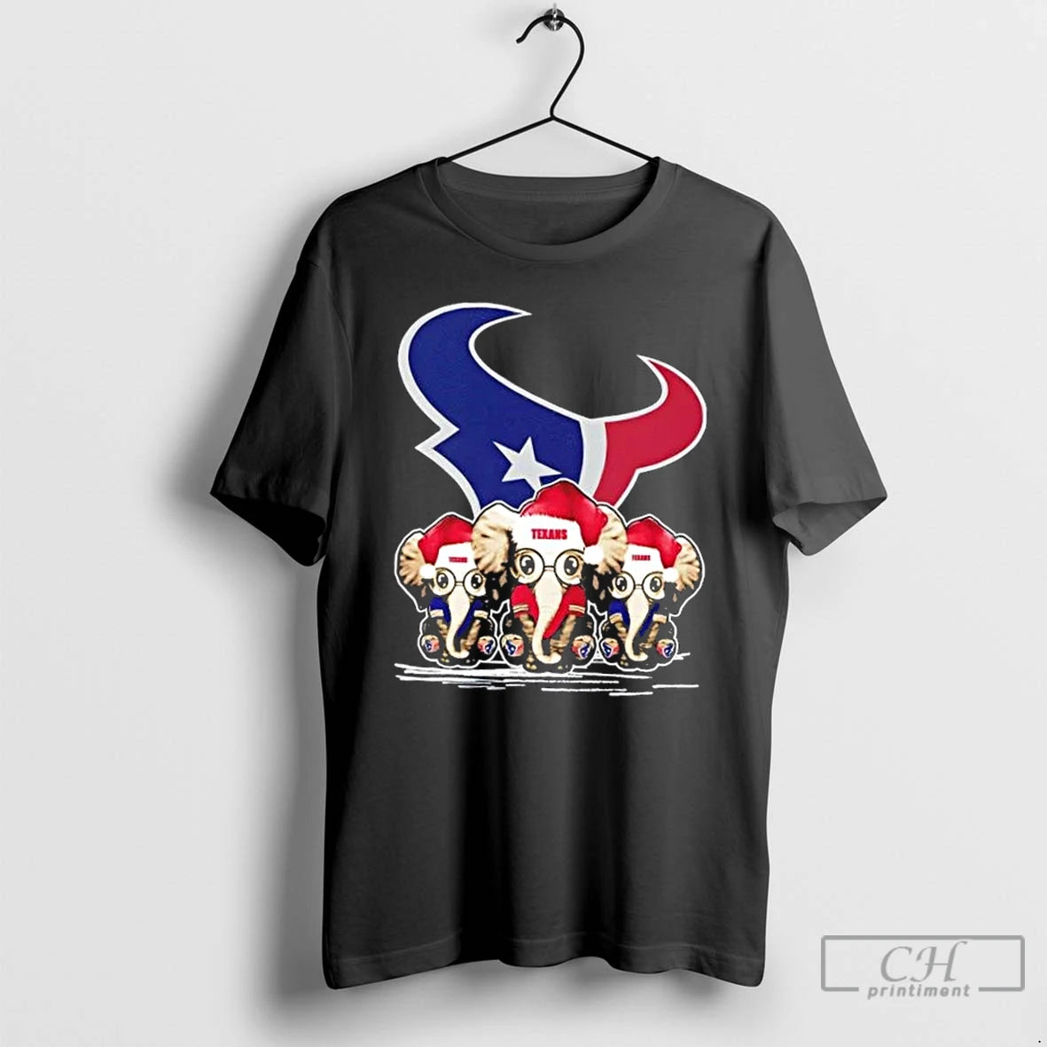 Premium Houston Texans X Elephants Santa Hat Merry Christmas T-Shirts, Hoodie, Sweatshirt | DripVista.com