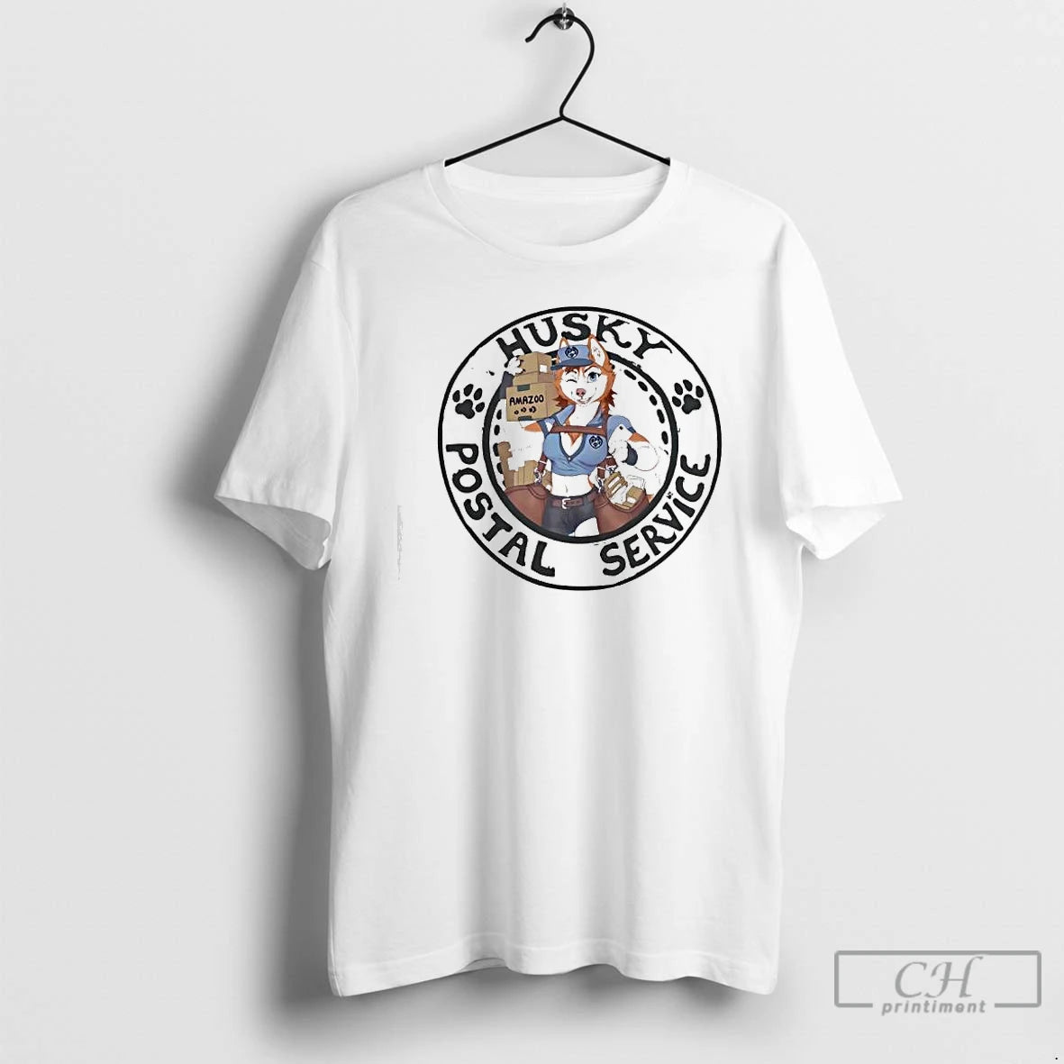 Premium Husky Postal Service Wolf Character Graphic T-Shirts, Hoodie, Sweatshirt | DripVista.com