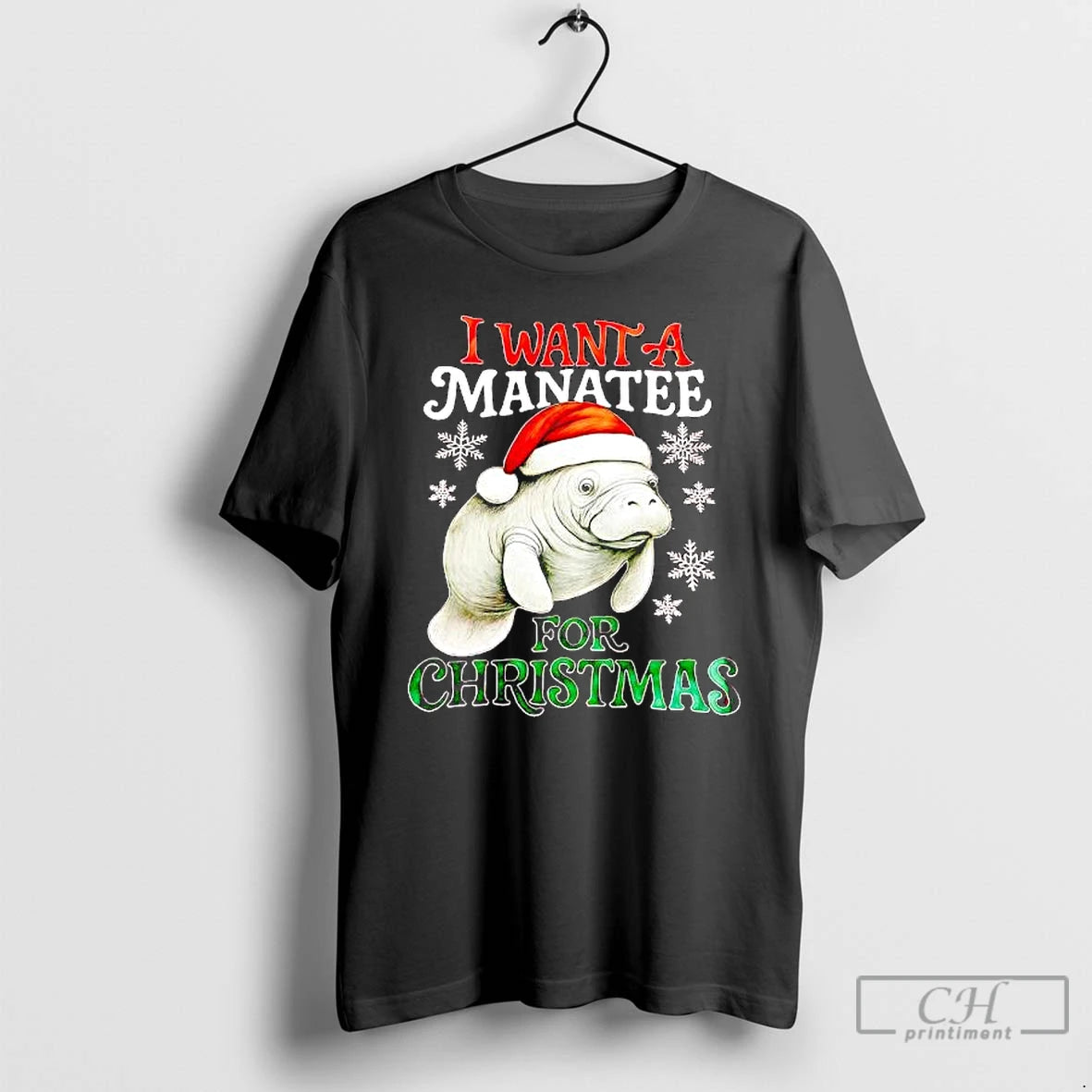 Premium I Want A Manatee For Christmas T-Shirts, Hoodie, Sweatshirt | DripVista.com
