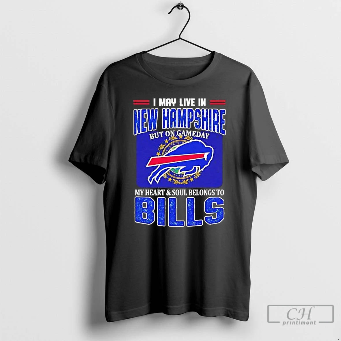 Premium I May Live In New Hampshire But On Gameday My Heart And Soul Belongs T-Shirts, Hoodie, Sweatshirt | DripVista.com