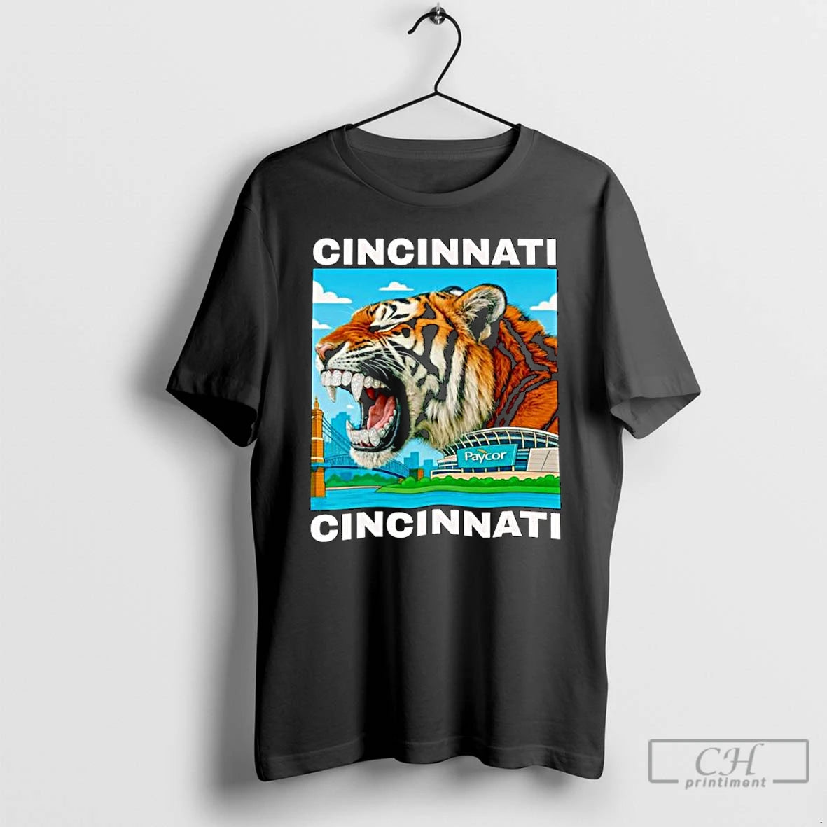 Premium Iced Out Grillz Cincinnati Tiger Graphic Ornaments T-Shirts, Hoodie, Sweatshirt | DripVista.com
