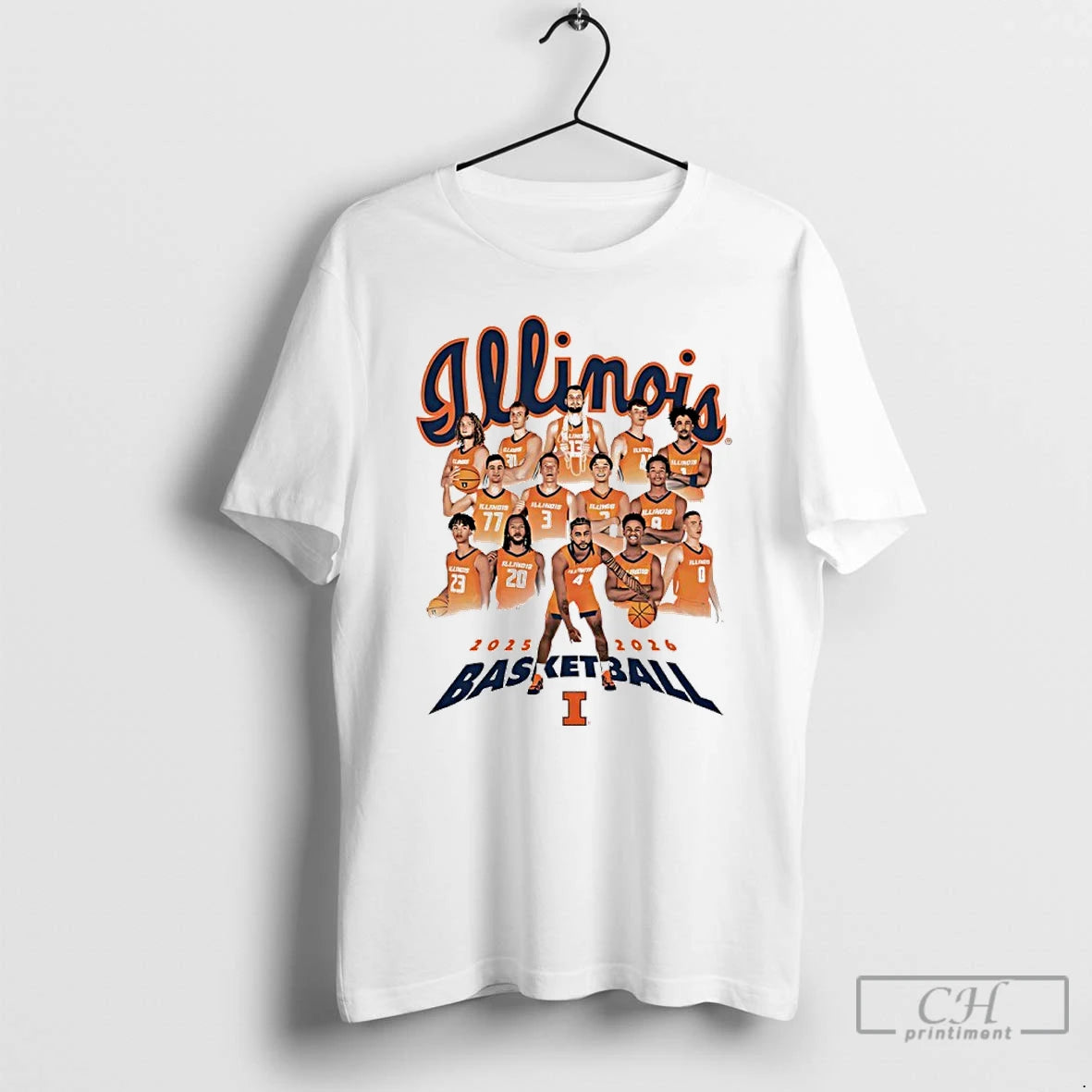 Premium Illinois Mens Basketball 2025 2026 Player Collage Vintage T-Shirts, Hoodie, Sweatshirt | DripVista.com