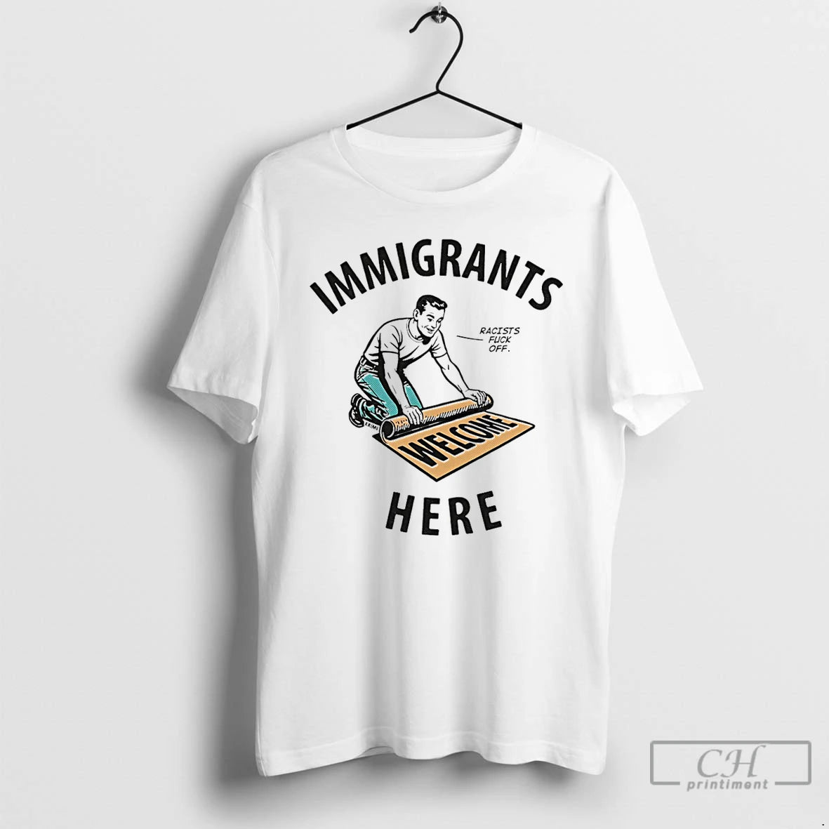 Premium Immigrants Here Racists Fuck Off T-Shirts, Hoodie, Sweatshirt | DripVista.com