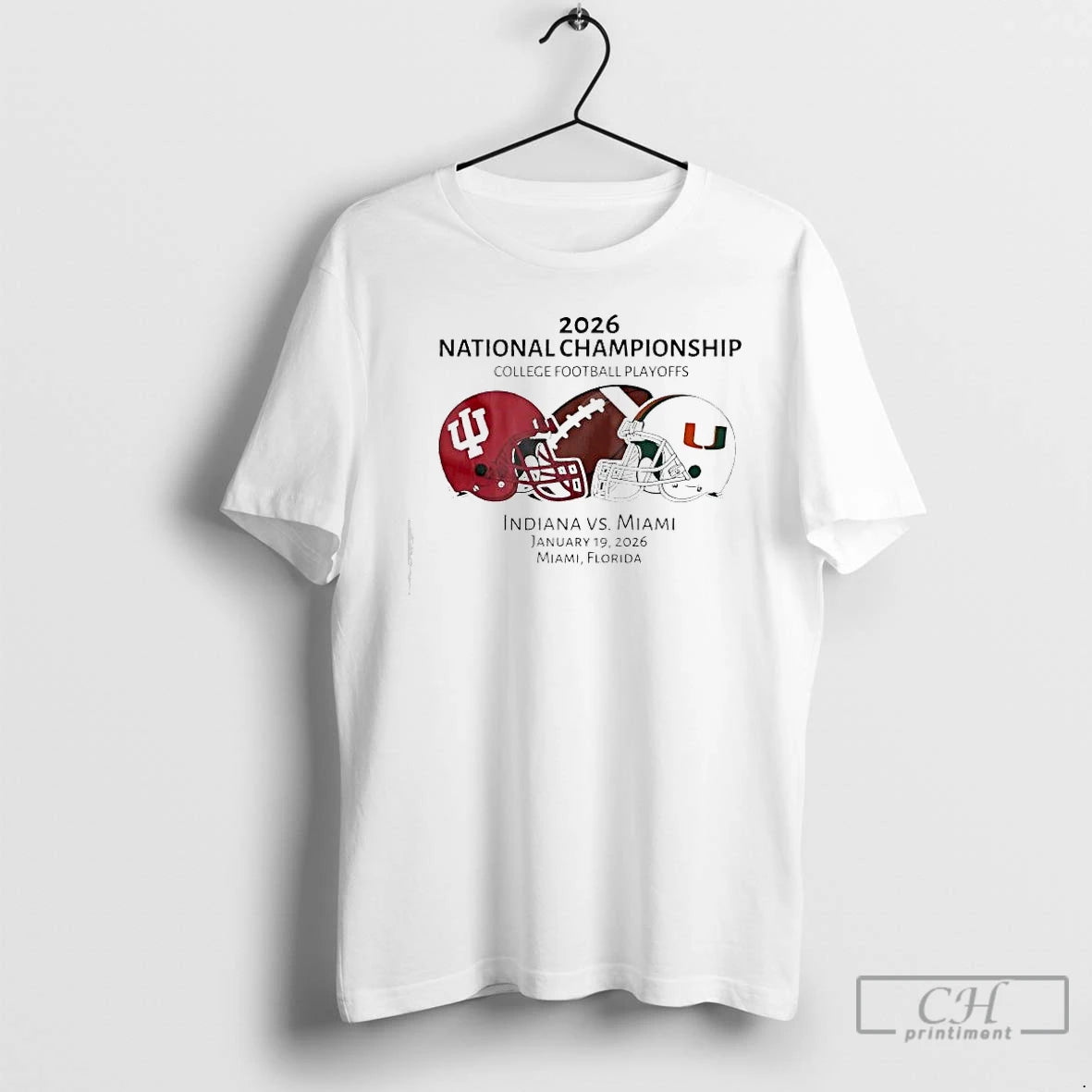 Premium Indiana Vs Miami January 19th Miami Florida 2026 National Championship College Football Playoffs T-Shirts,...