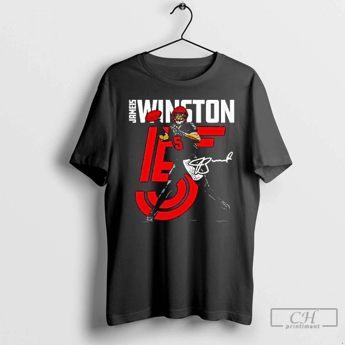 Premium Jameis Winston Cleveland Inline Number 5 Signature T-Shirts, Hoodie, Sweatshirt | DripVista.com
