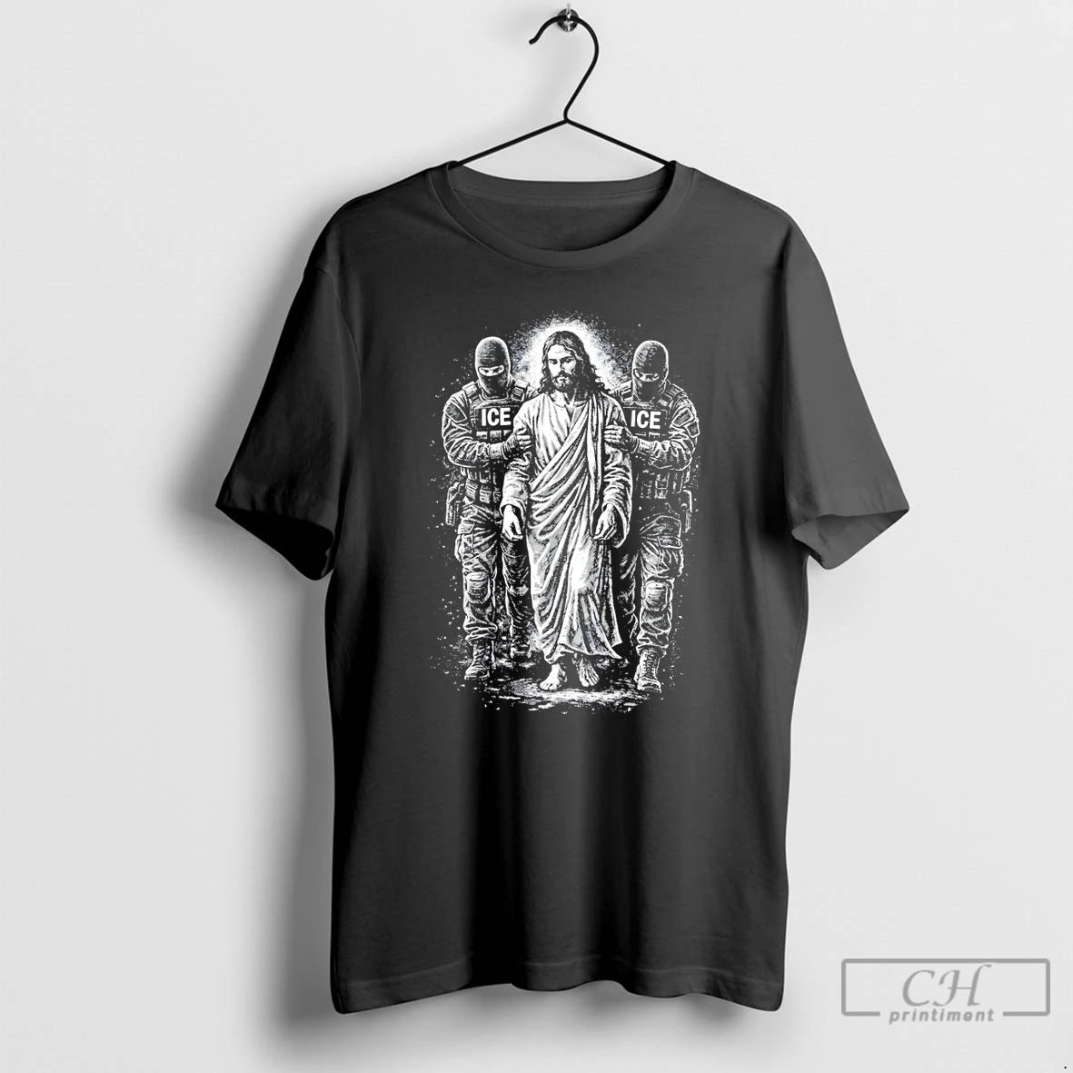 Premium Jesus Arrested Anti Ice Sarcastic Immigrant Rights Political Protest T-Shirts, Hoodie, Sweatshirt | DripVista.com