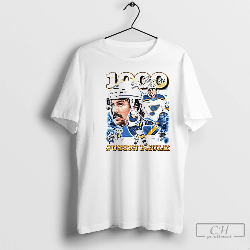 Premium Justin Faulk 100 Games St Louis Blues Hockey T-Shirts, Hoodie, Sweatshirt | DripVista.com