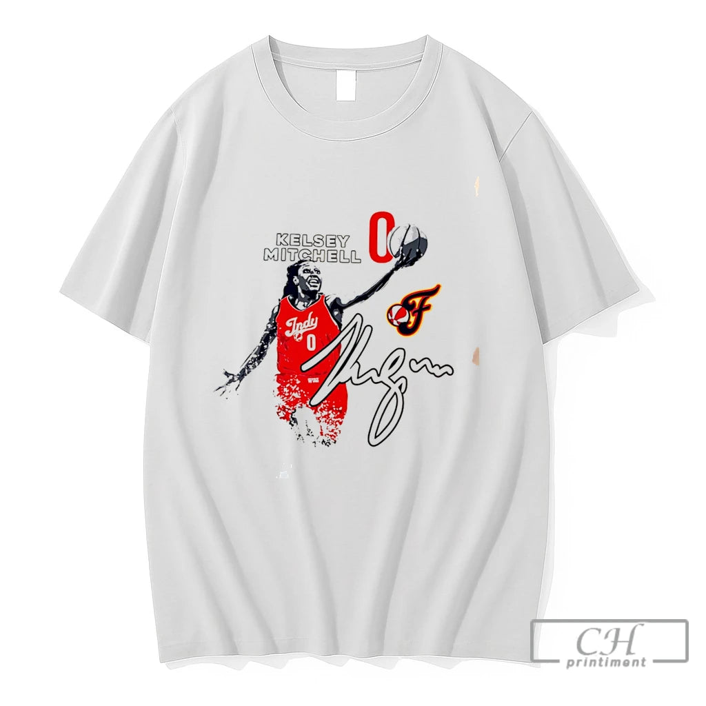 Premium Kelsey Mitchell Indiana Fever No 0 Ascent Signature Tee