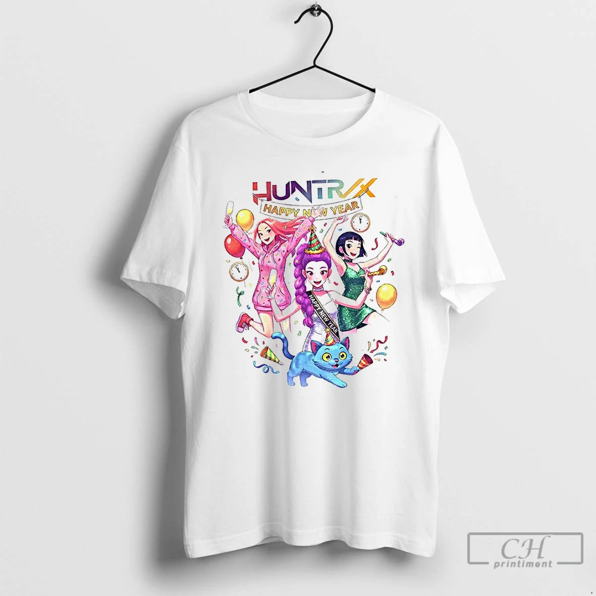 Premium Kpop Demon Hunters Girl Dinner Happy New Year T-Shirts, Hoodie, Sweatshirt | DripVista.com