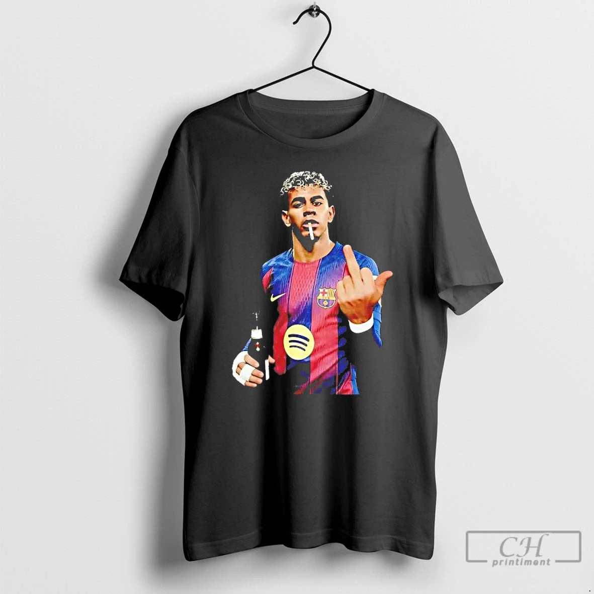 Premium Lamine Yamal Middle Finger Smoking And Drinking Beer T-Shirts, Hoodie, Sweatshirt | DripVista.com