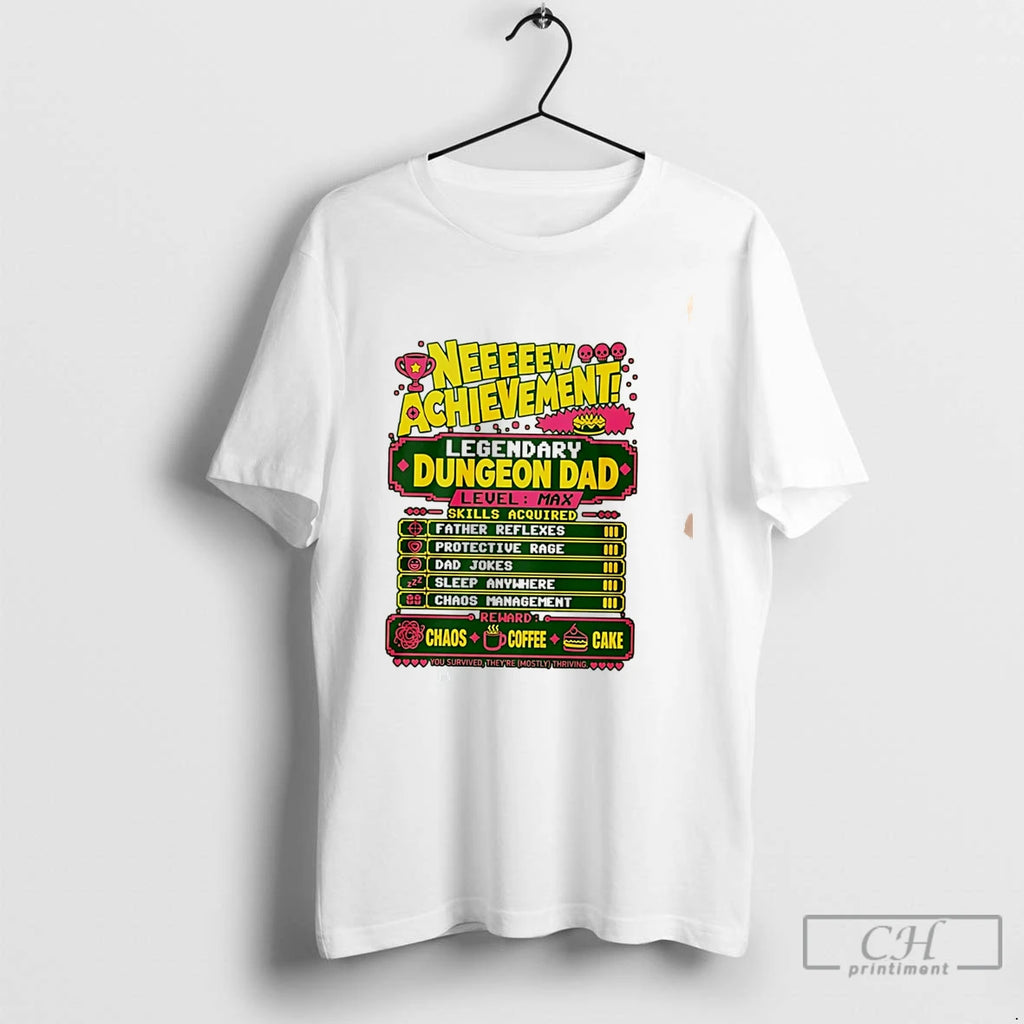 Premium Legendary Dungeon Dad New Achievement Fathers Day Tee