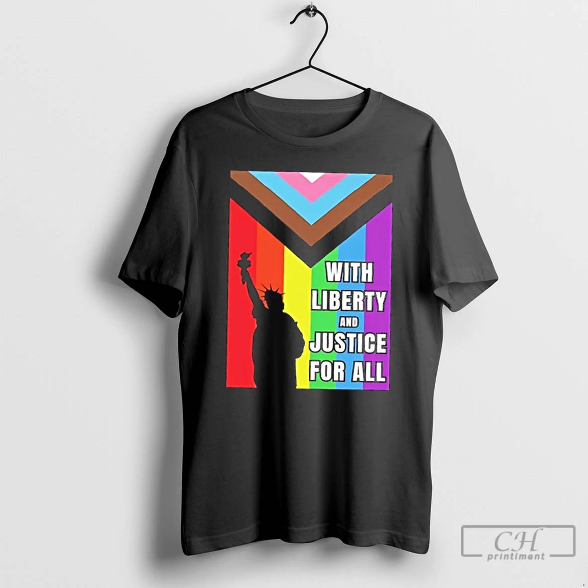 Premium Liberty Of Statue With Liberty And Justice For All T-Shirts, Hoodie, Sweatshirt | DripVista.com
