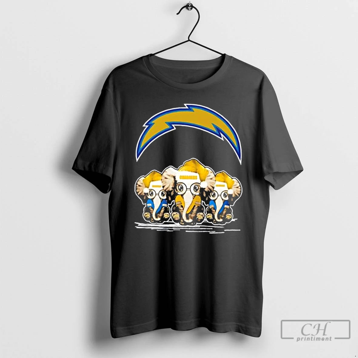 Premium Los Angeles Chargers X Elephants Santa Hat Merry Christmas T-Shirts, Hoodie, Sweatshirt | DripVista.com