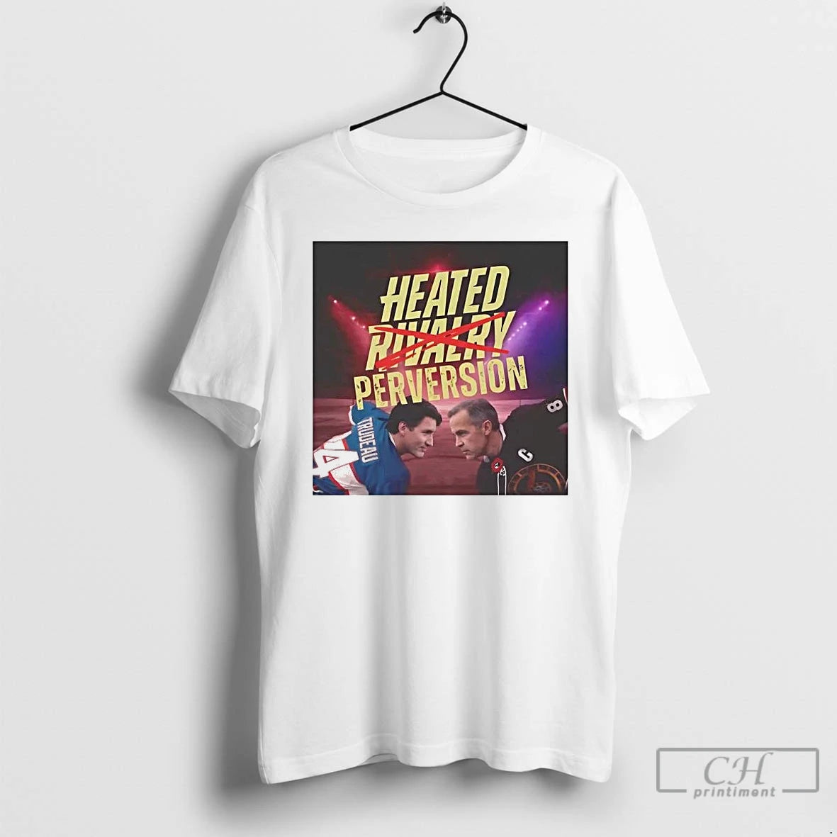 Premium Mark Carney Vs Justin Trudeau Heated Perversion Heated Rivalry Tee Hoodie, Sweatshirt | DripVista.com
