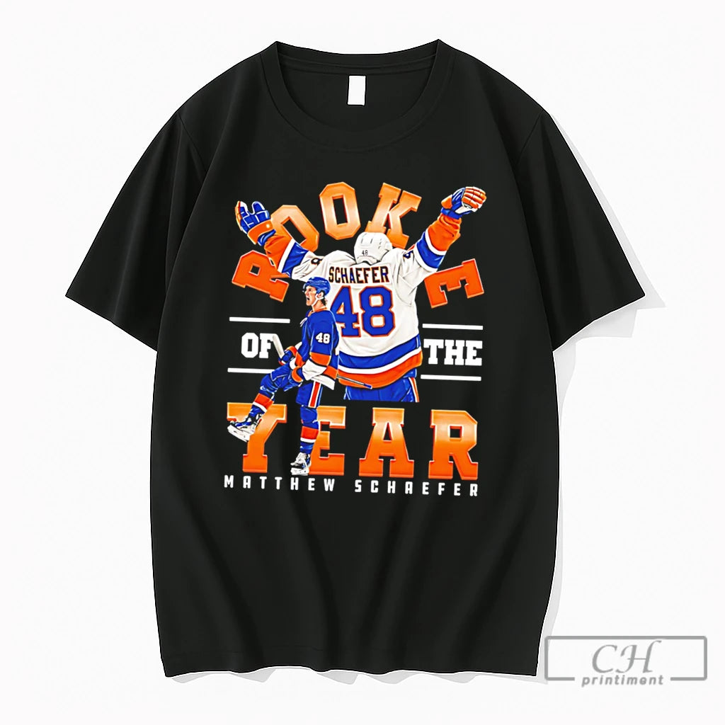 Premium Matthew Schaefer New York Hockey Rooke Of The Year 2026 Roty Tee T Shirts