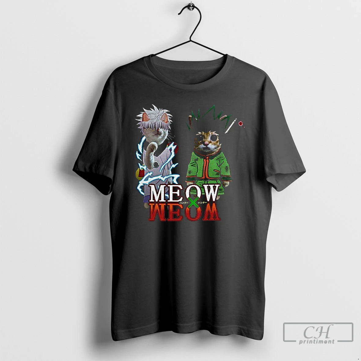 Premium Meowxmeow Hxh Gonxkillua Cat Anime T-Shirts, Hoodie, Sweatshirt | DripVista.com