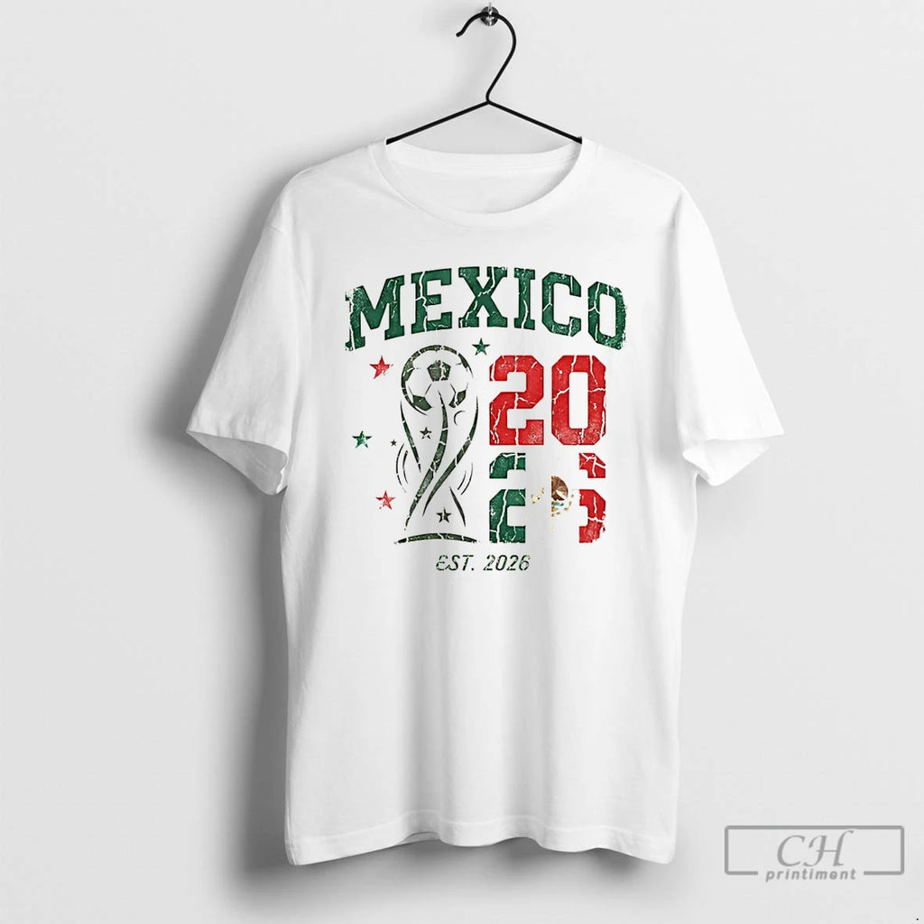 Premium Mexico Soccer Trophy Celebrating The Upcoming Est 2026 World Cup Tournament T Shirts Sweater