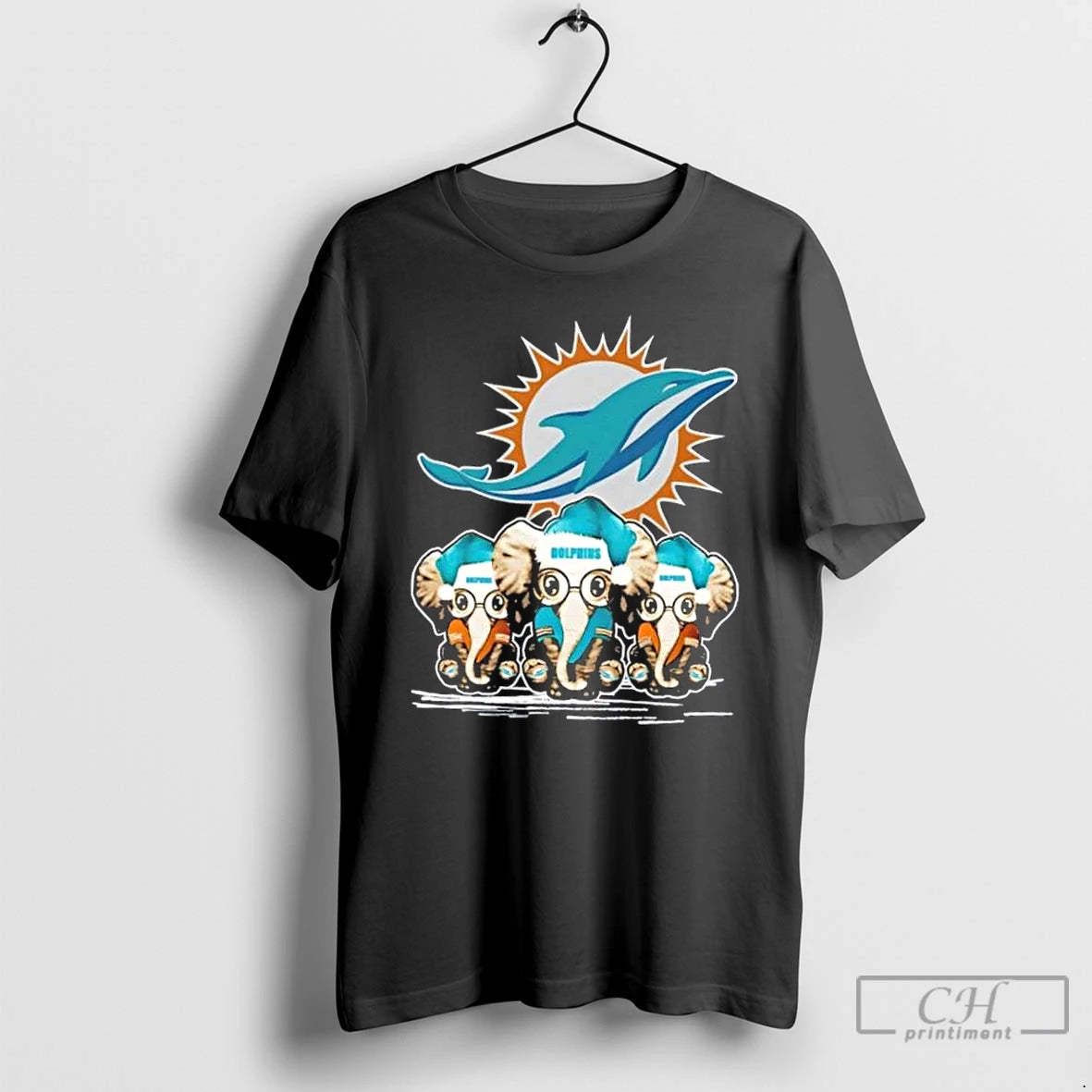 Premium Miami Dolphins X Elephants Santa Hat Merry Christmas T-Shirts, Hoodie, Sweatshirt | DripVista.com