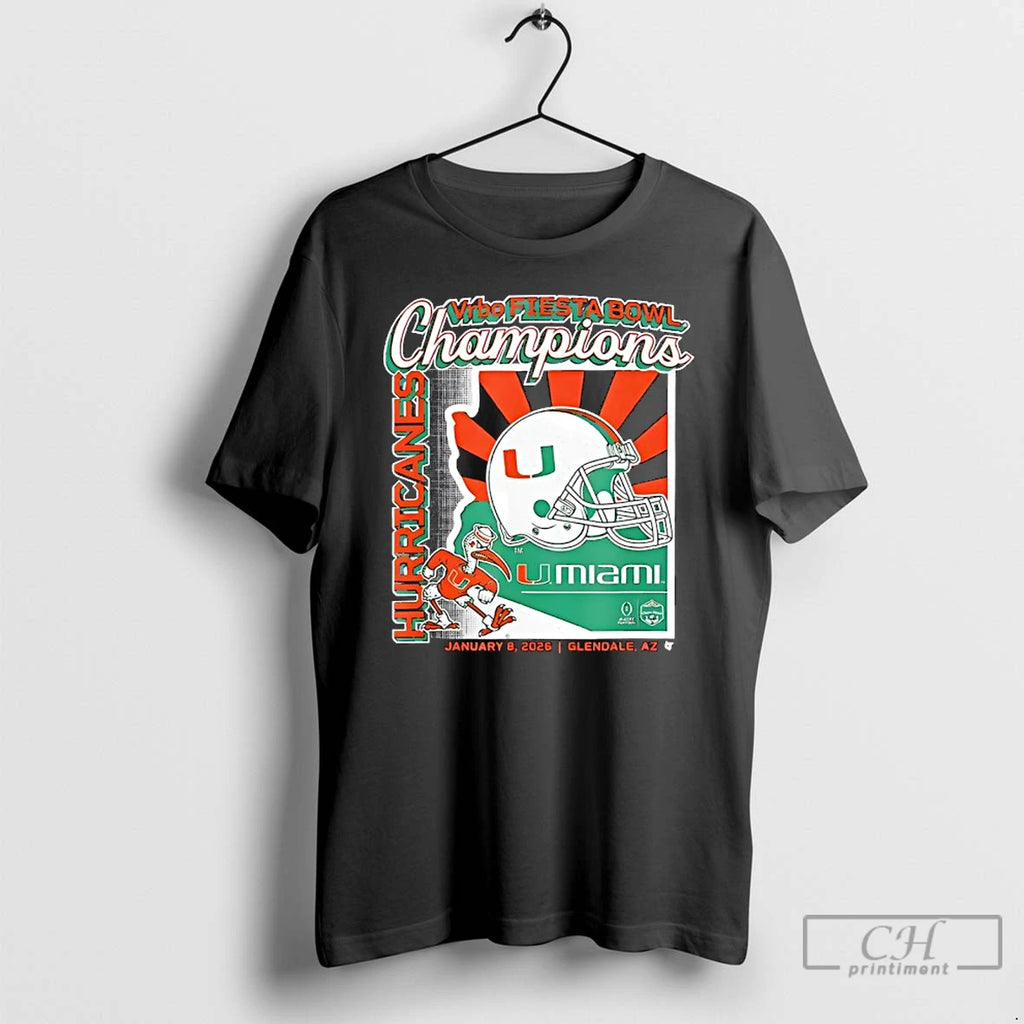 Premium Miami Football Cfp Fiesta Bowl Champions T-Shirts, Hoodie, Sweatshirt | DripVista.com