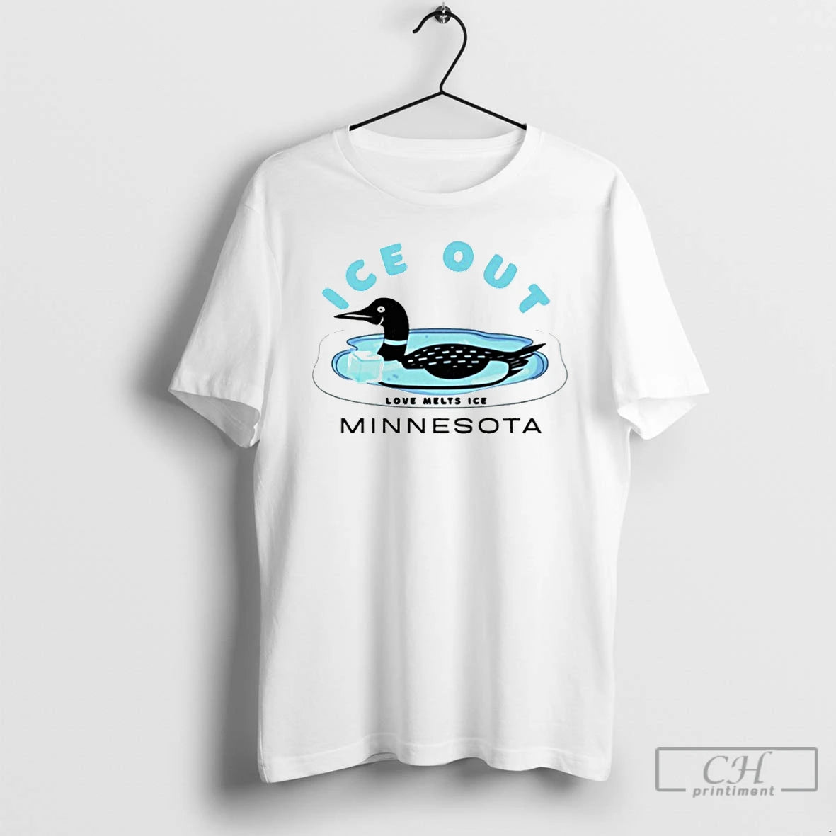 Premium Minnesota Loon Ice Out Love Melts Ice Minnesota T-Shirts, Hoodie, Sweatshirt | DripVista.com