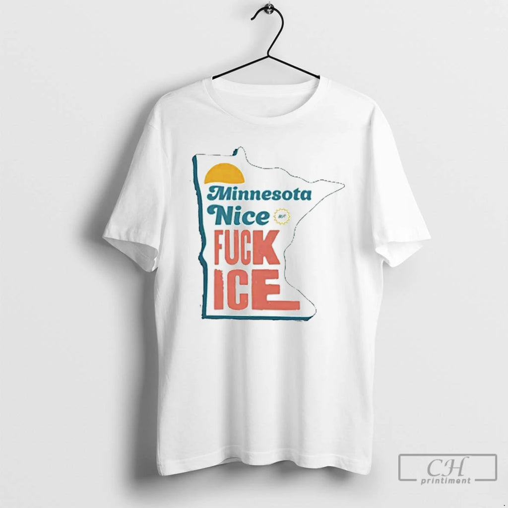 Premium Minnesota Nice Fuck Ice State Outline Retro Typography T-Shirts, Hoodie, Sweatshirt | DripVista.com