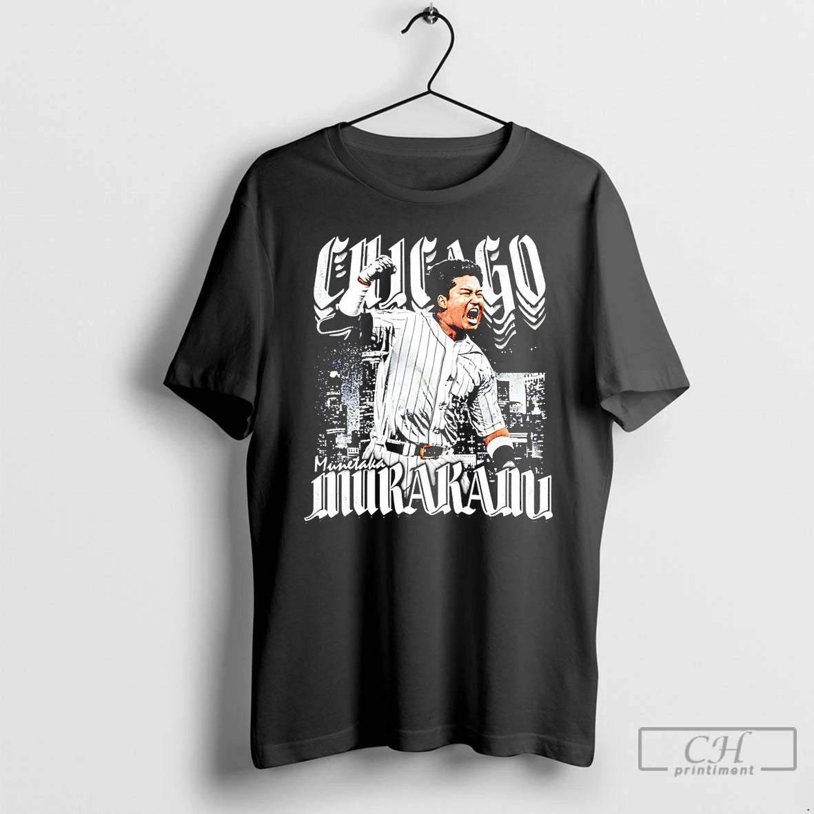 Premium Munetaka Murakami Chicago White Sox Grunge City Skyline T-Shirts, Hoodie, Sweatshirt | DripVista.com