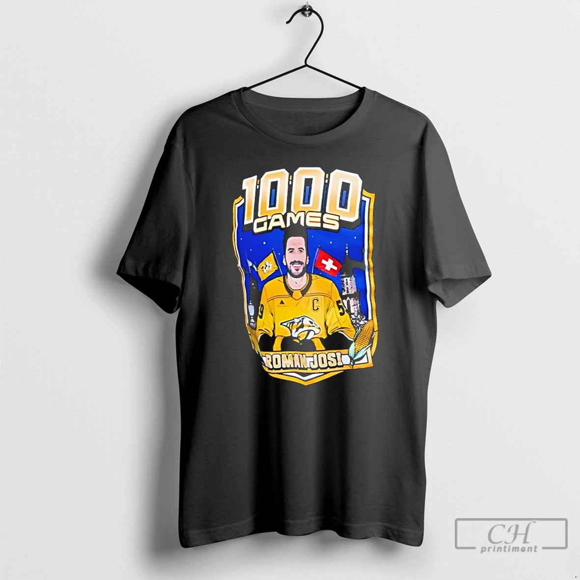 Premium Nashville Predators Roman Josi 1000 Games Nhl T-Shirts, Hoodie, Sweatshirt | DripVista.com