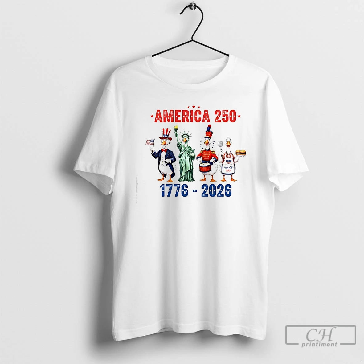Premium New America 250 Funny Patriotic Duck 1776 2026 T-Shirts, Hoodie, Sweatshirt | DripVista.com