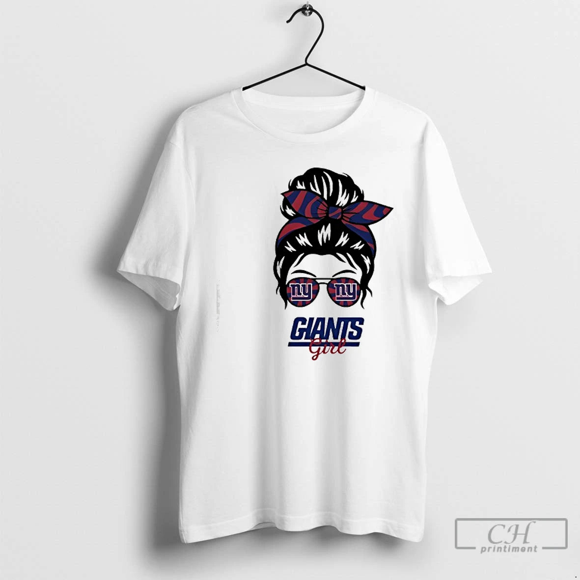 Premium New York Giants Girl Messy Bun Glasses T-Shirts, Hoodie, Sweatshirt | DripVista.com