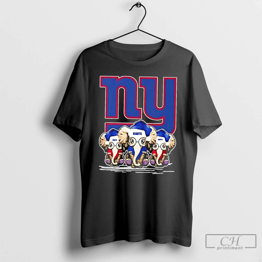 Premium New York Giants X Elephants Santa Hat Merry Christmas T-Shirts, Hoodie, Sweatshirt | DripVista.com