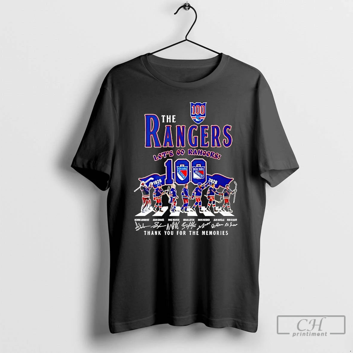 Premium New York Rangers 100 Years 1926 2026 Thank You For The Memories Signatures T-Shirts, Hoodie, Sweatshirt