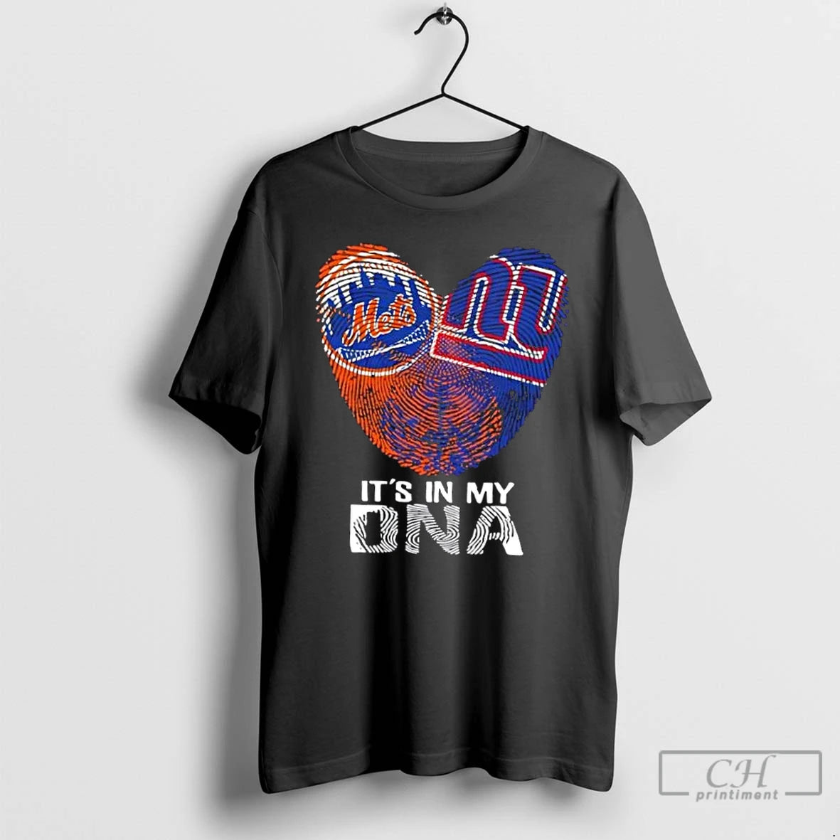 Premium New York City Sports Mets X Giants Its In My Dna Fingerprint Heart T-Shirts, Hoodie, Sweatshirt | DripVista.com