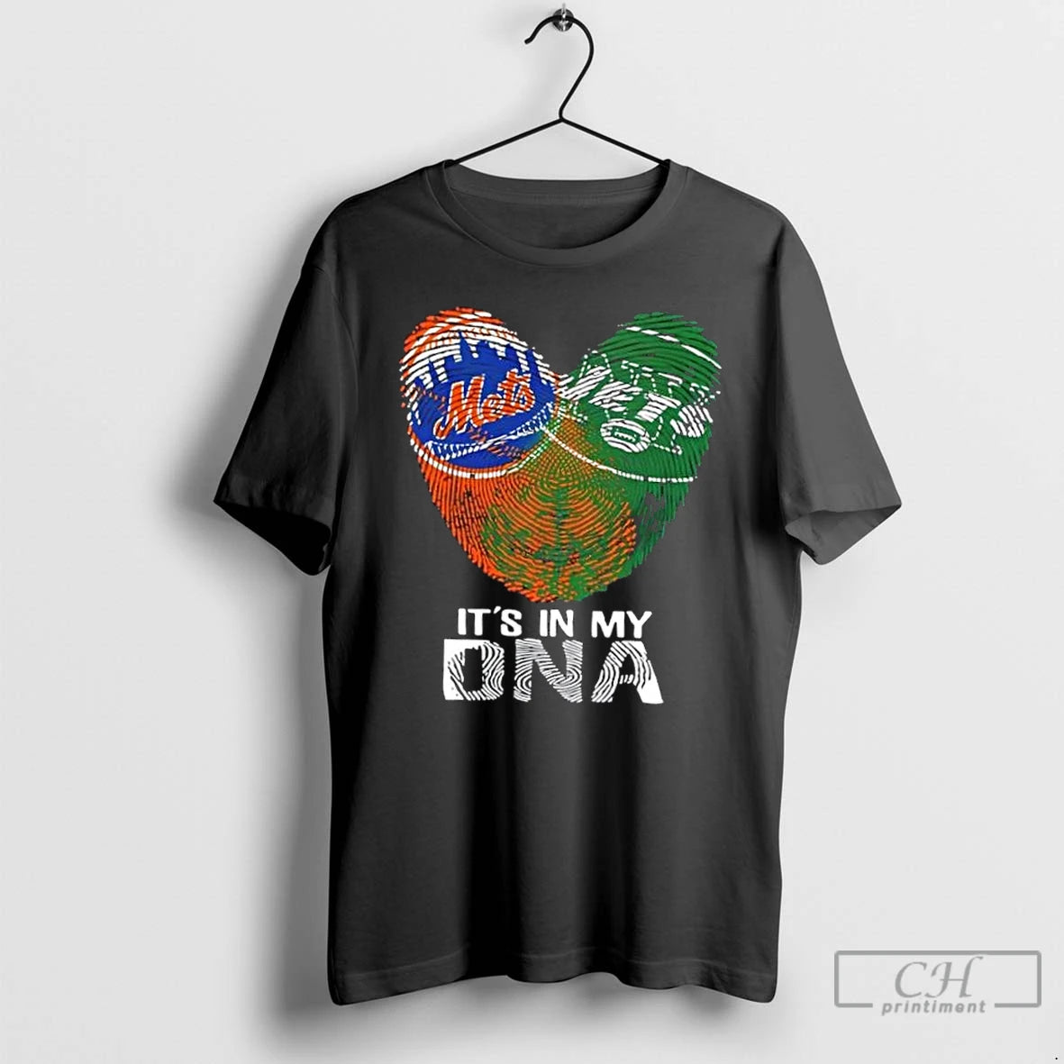 Premium New York City Sports Mets X Jets Its In My Dna Fingerprint Heart T-Shirts, Hoodie, Sweatshirt | DripVista.com