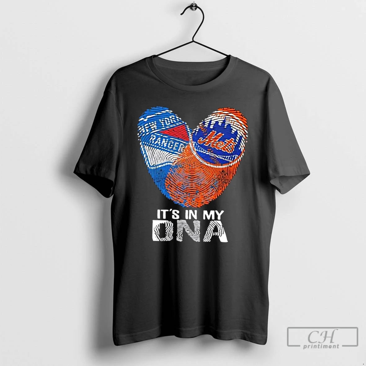 Premium New York City Sports Rangers X Mets Its In My Dna Fingerprint Heart T-Shirts, Hoodie, Sweatshirt | DripVista.com