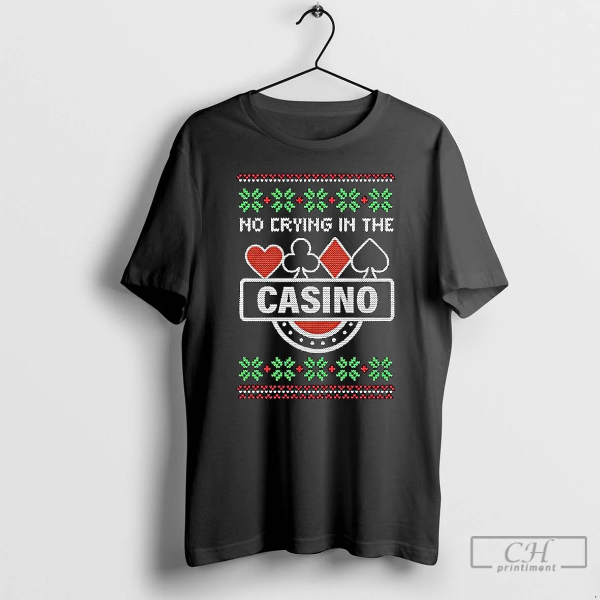 Premium No Crying In The Casino Ugly Christmas Ornaments T-Shirts, Hoodie, Sweatshirt | DripVista.com