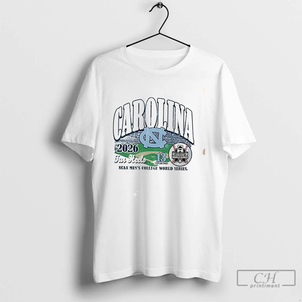 Premium North Carolina Tar Heels 2026 College World Series Bound Stadium Logo Tee T Shirts