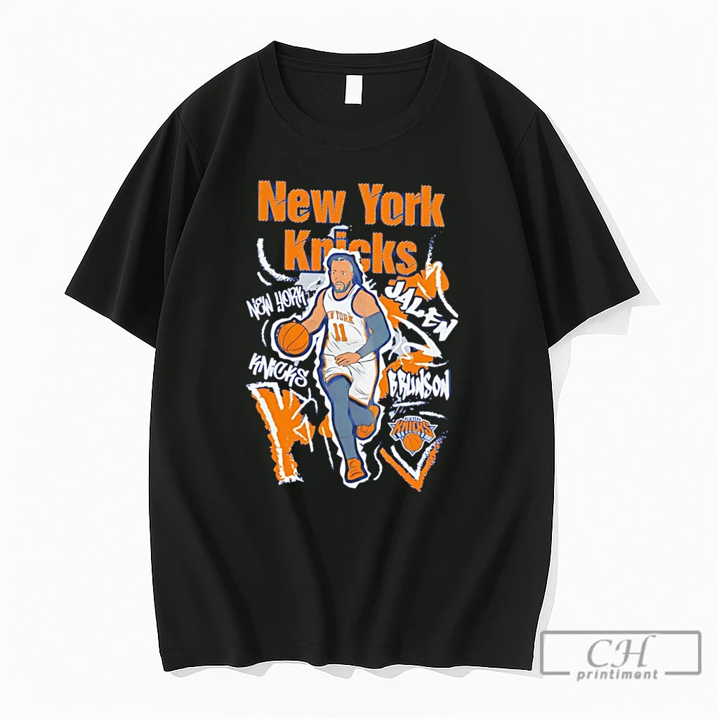 Premium Ny Knicks Jalen Brunson Chalked Up Running Pose Tee