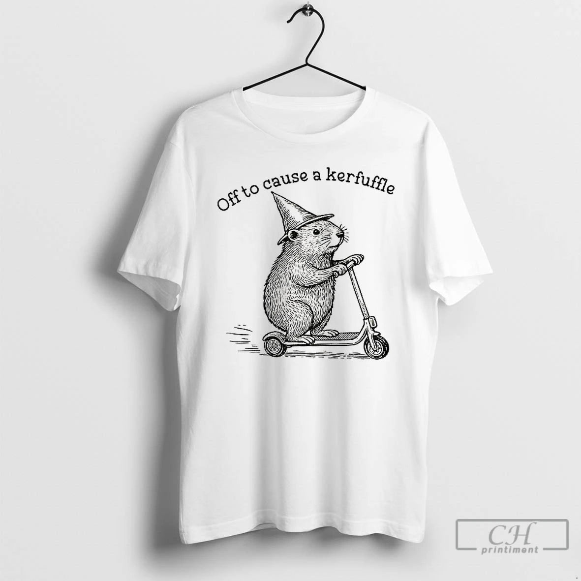 Premium Off To Cause A Kerfuffle Groundhog Scooter T-Shirts, Hoodie, Sweatshirt | DripVista.com