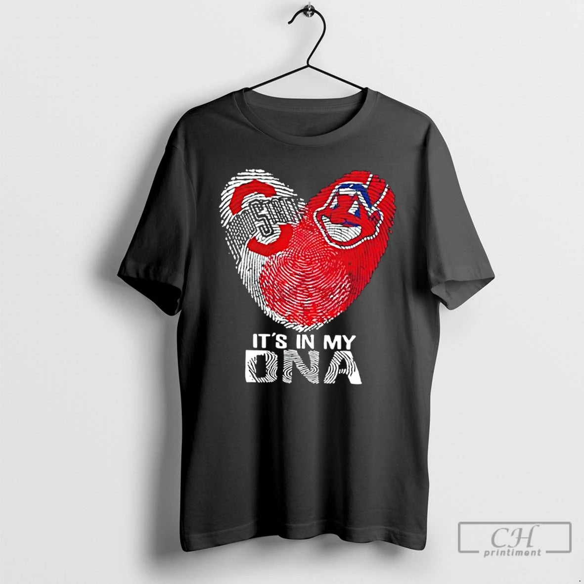 Premium Ohio City Sports State Buckeyes X Cleveland Indians Its In My Dna Fingerprint Heart T-Shirts, Hoodie, Sweatshirt