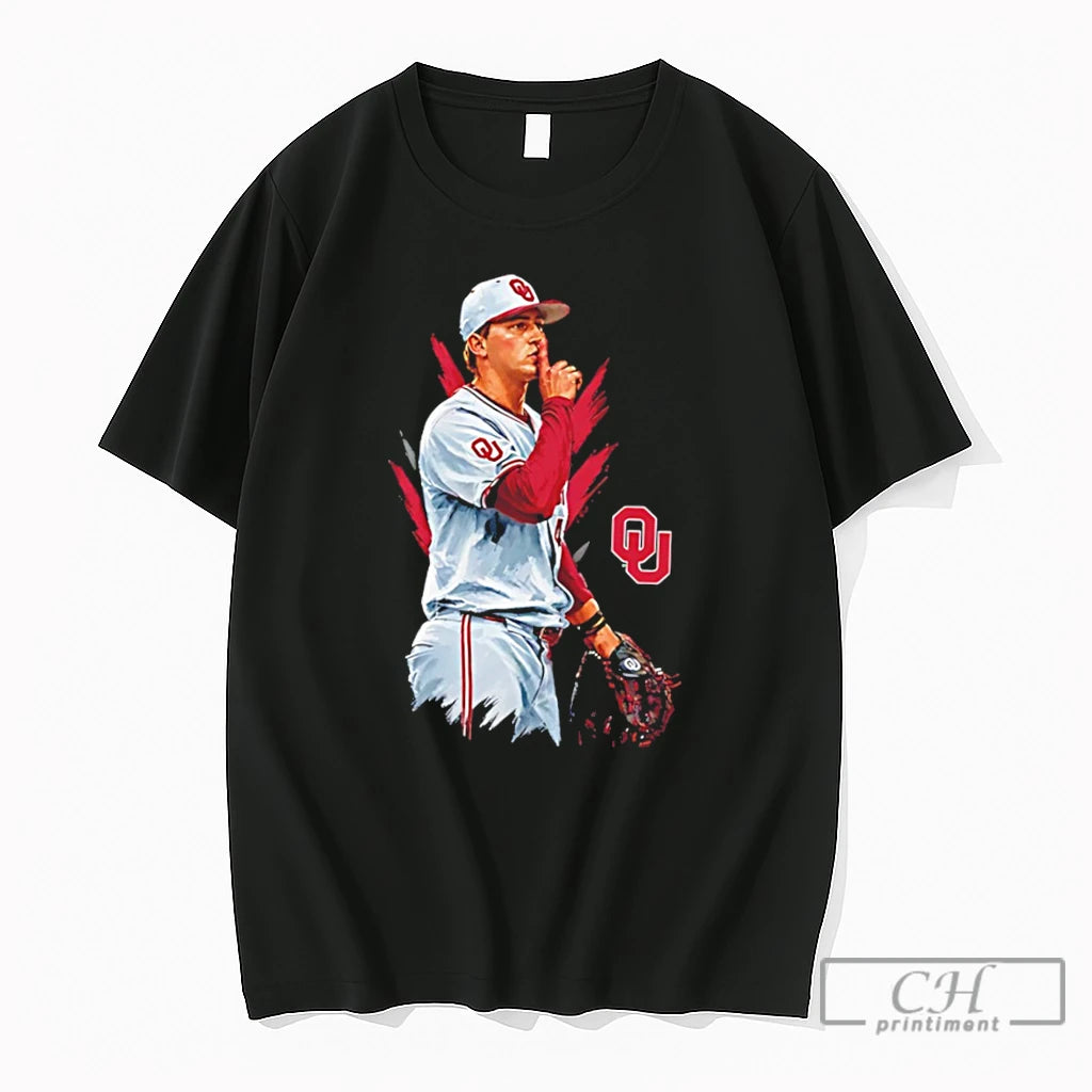 Premium Oklahoma Jackson Cleveland Shhh Posing Tee