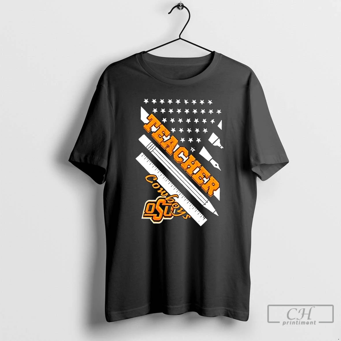 Premium Oklahoma State Cowboys X Teacher American Flag T-Shirts, Hoodie, Sweatshirt | DripVista.com