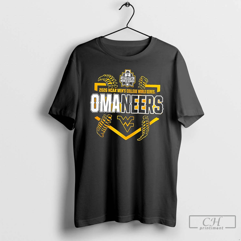 Premium Omaneers Omaha Bound Wvu Baseball 2026 Ncaa Mens College World Series Tee T Shirts