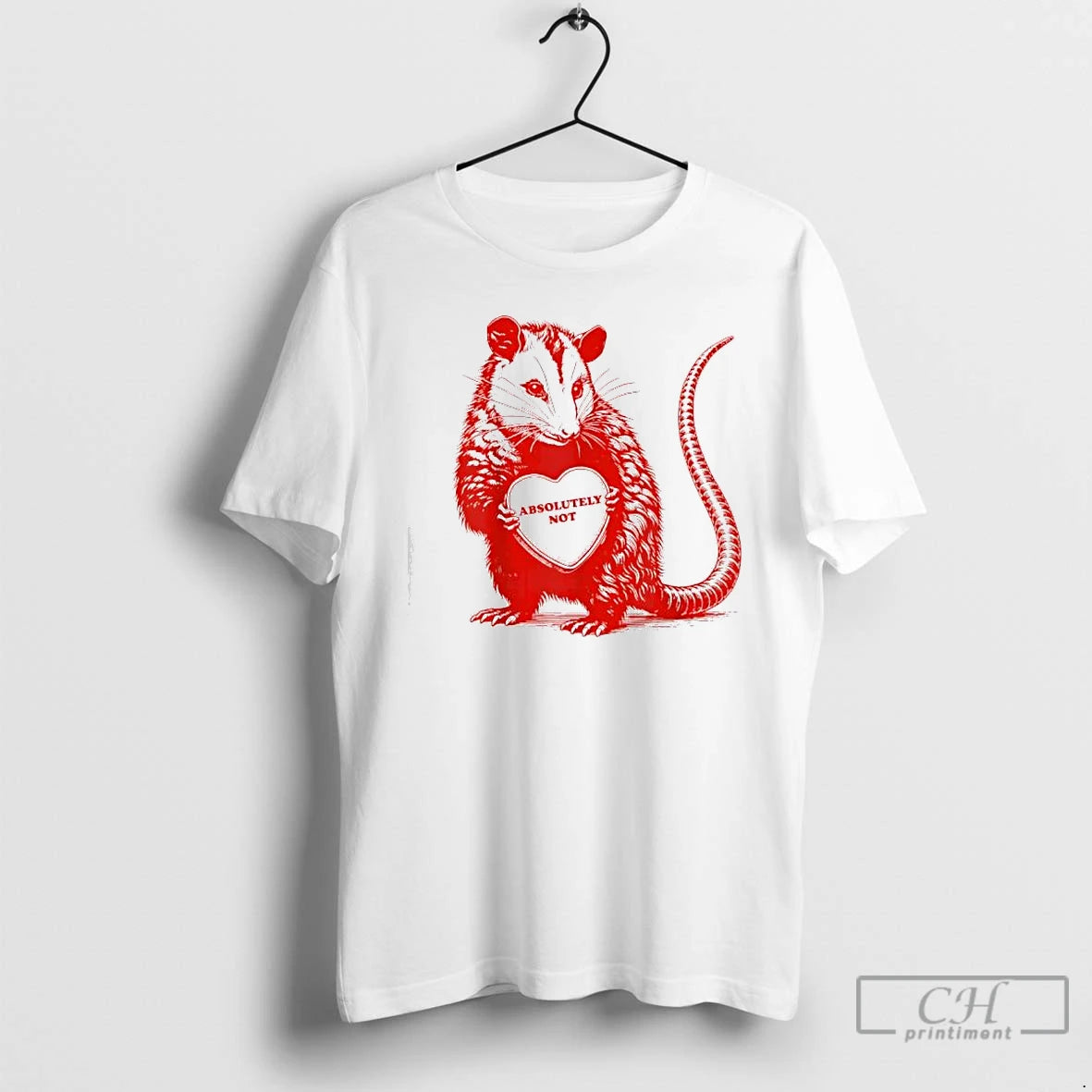 Premium Opossum Absolutely Not Valentine Graphic T-Shirts, Hoodie, Sweatshirt | DripVista.com