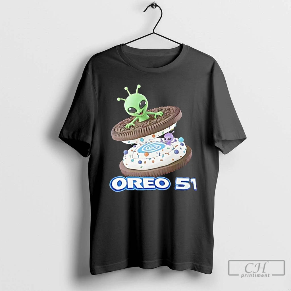 Premium Oreo 51 Alien Cookie Area 51 And Ufo Fan T-Shirts, Hoodie, Sweatshirt | DripVista.com