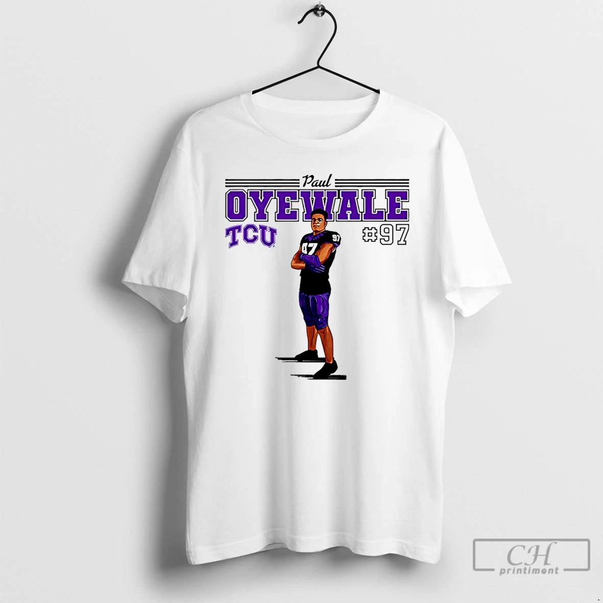 Premium Paul Oyewale Tcu Football Ncaa Caricature T-Shirts, Hoodie, Sweatshirt | DripVista.com
