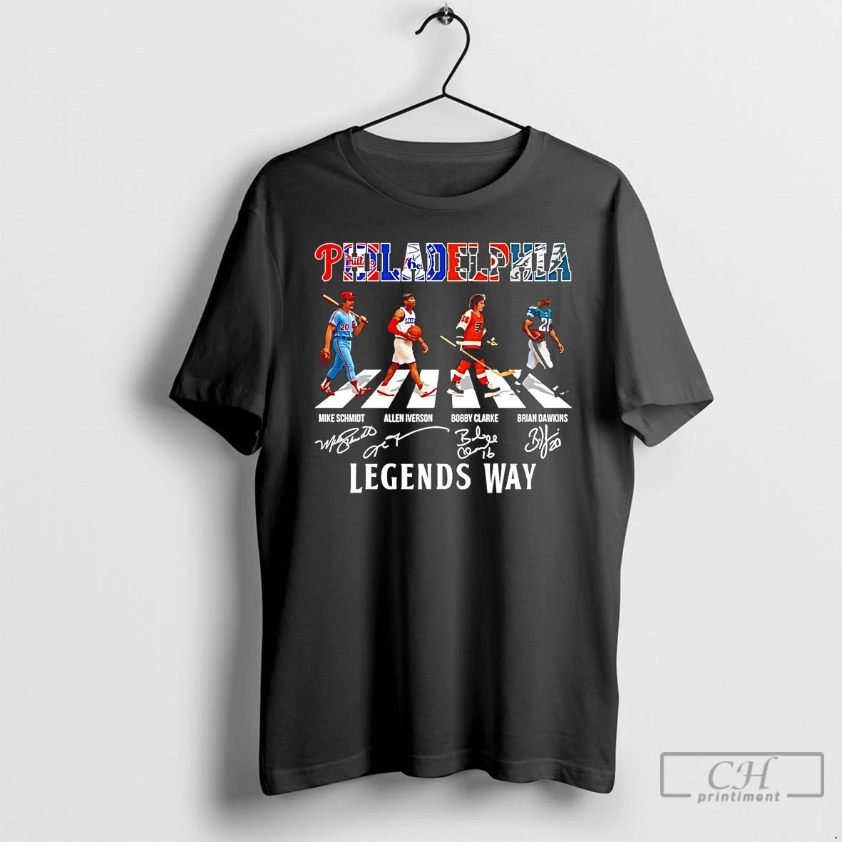 Premium Philadelphia Sports Lengends Way Cross The Street Signatures 2026 T-Shirts, Hoodie, Sweatshirt | DripVista.com