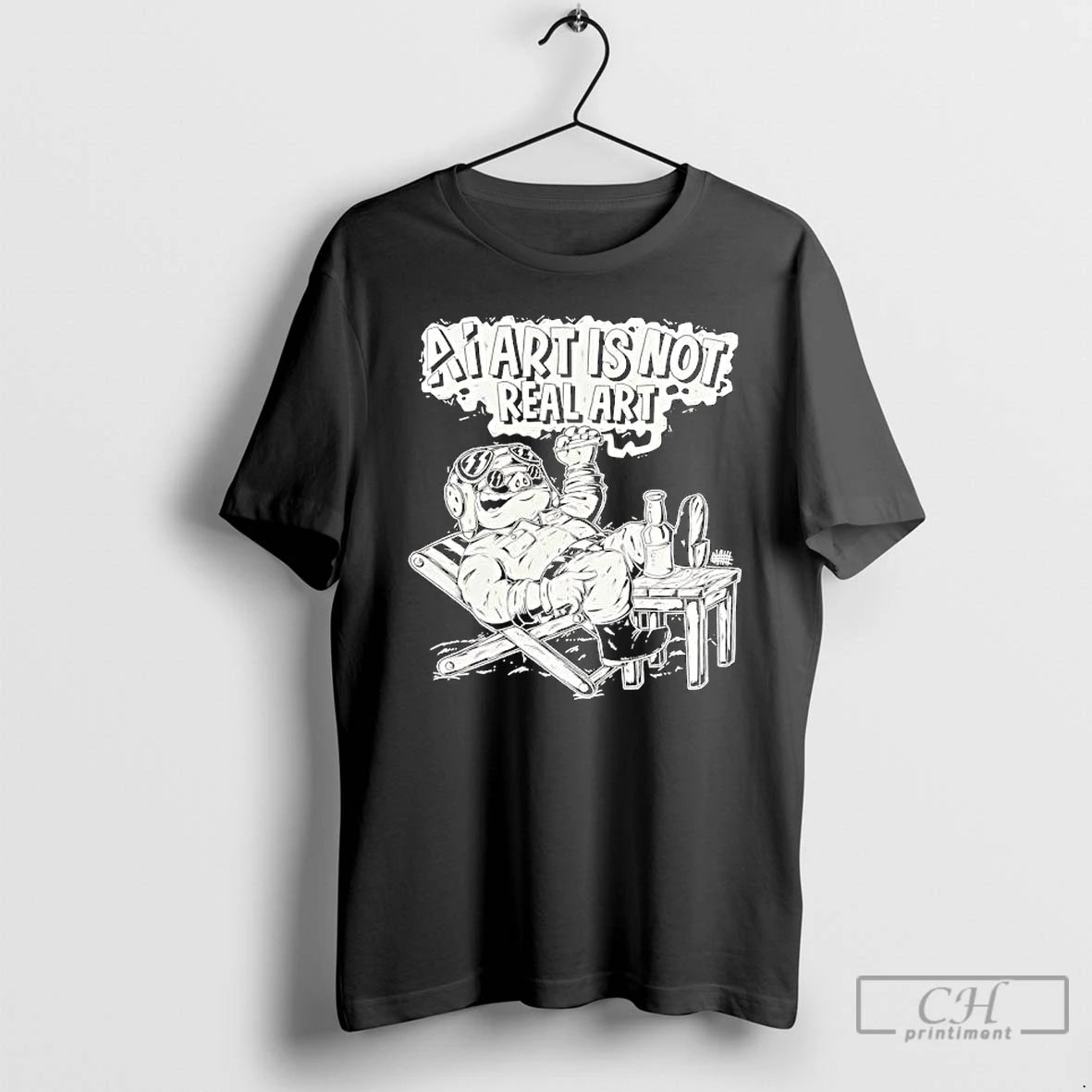 Premium Pig Ai Art Is Not Real Art T Shirts